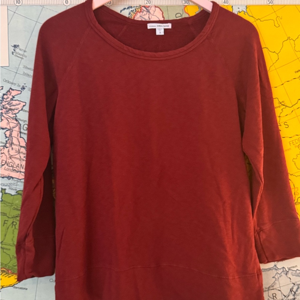 James Perse lightweight rust pima cotton sweatshirt